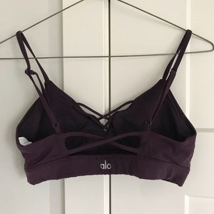 Alo Yoga Interlace Bra (Eggplant)